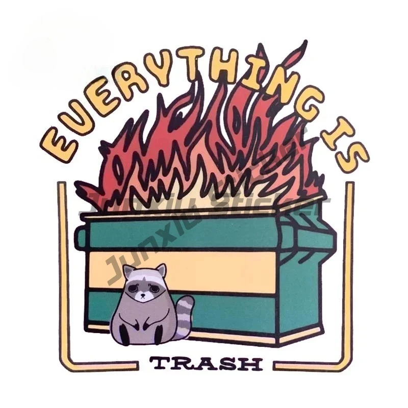 

For Burning Raccoon Car Stickers Creative Funny Decal Sunscreen Scratch-Proof Laptop Decor Car Label