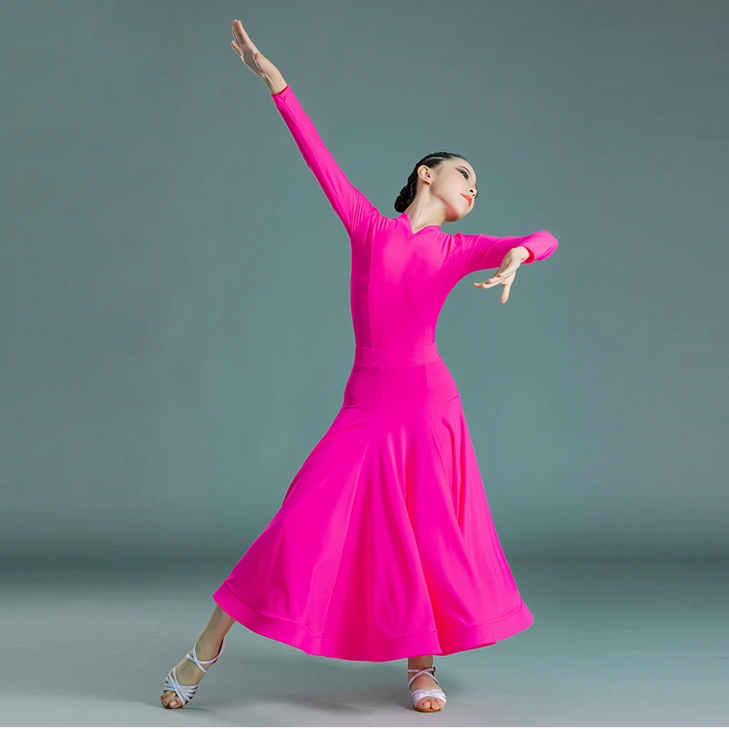 Girls Ballroom Dancing Clothes Tango Competition Outfit Bodysuit Skirt Waltz Practice Wear Standard Dancing Costume VDB6421