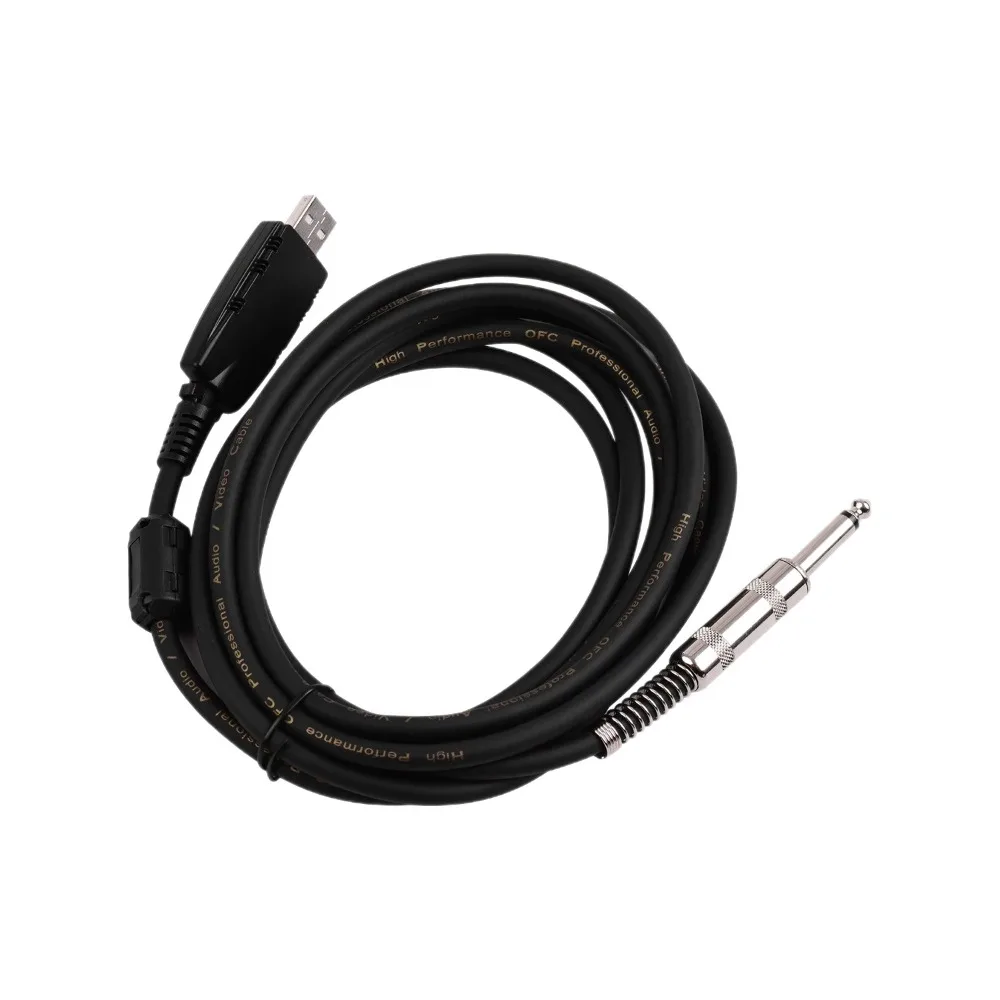 USB Guitar for Andio Cable USB Male Interface to 6.35mm Mono Electric Guitar Cable