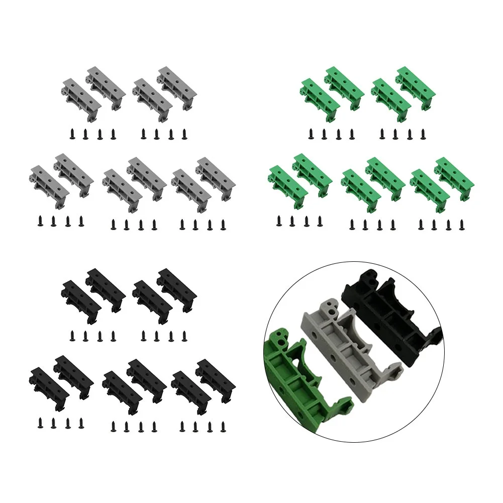 5 Set PCB DIN C45 Rail Mount Adapters Circuit Board PCB Mount Bracket Clips Mount Holders 35mm Control Board Adapters