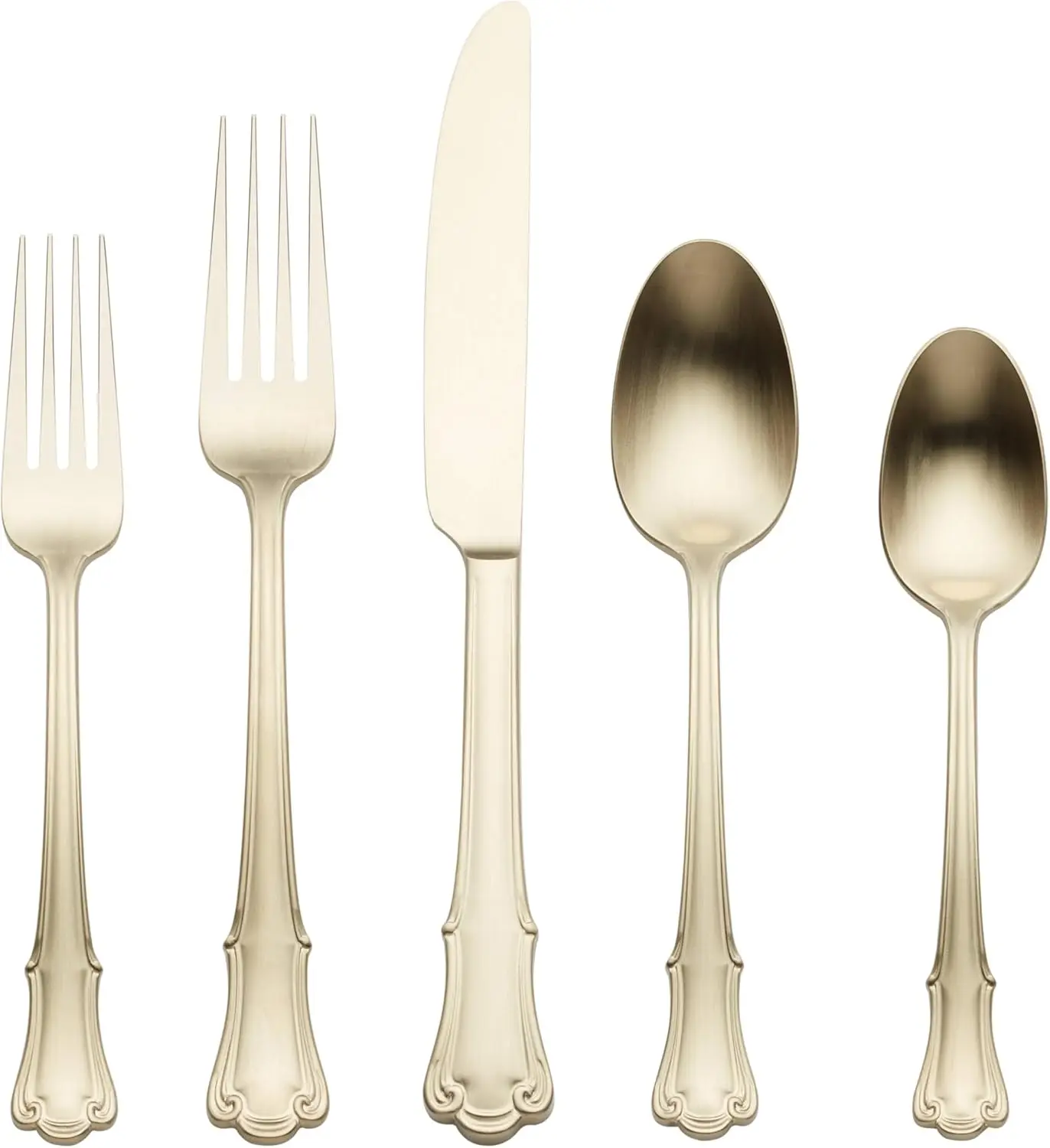 

Набор столовых приборов из атласа цвета шампанского, 20 предметов для элегантной столовой, прочный и стильный