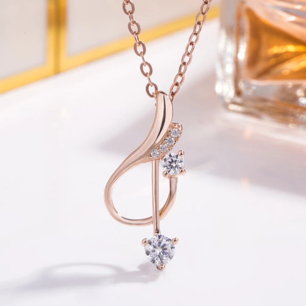 

Модный кулон из стерлингового серебра 925 пробы с музыкальной нотой, женское ожерелье с цирконом, модные украшения, нишевые сияния на улице, уникальный аксессуар