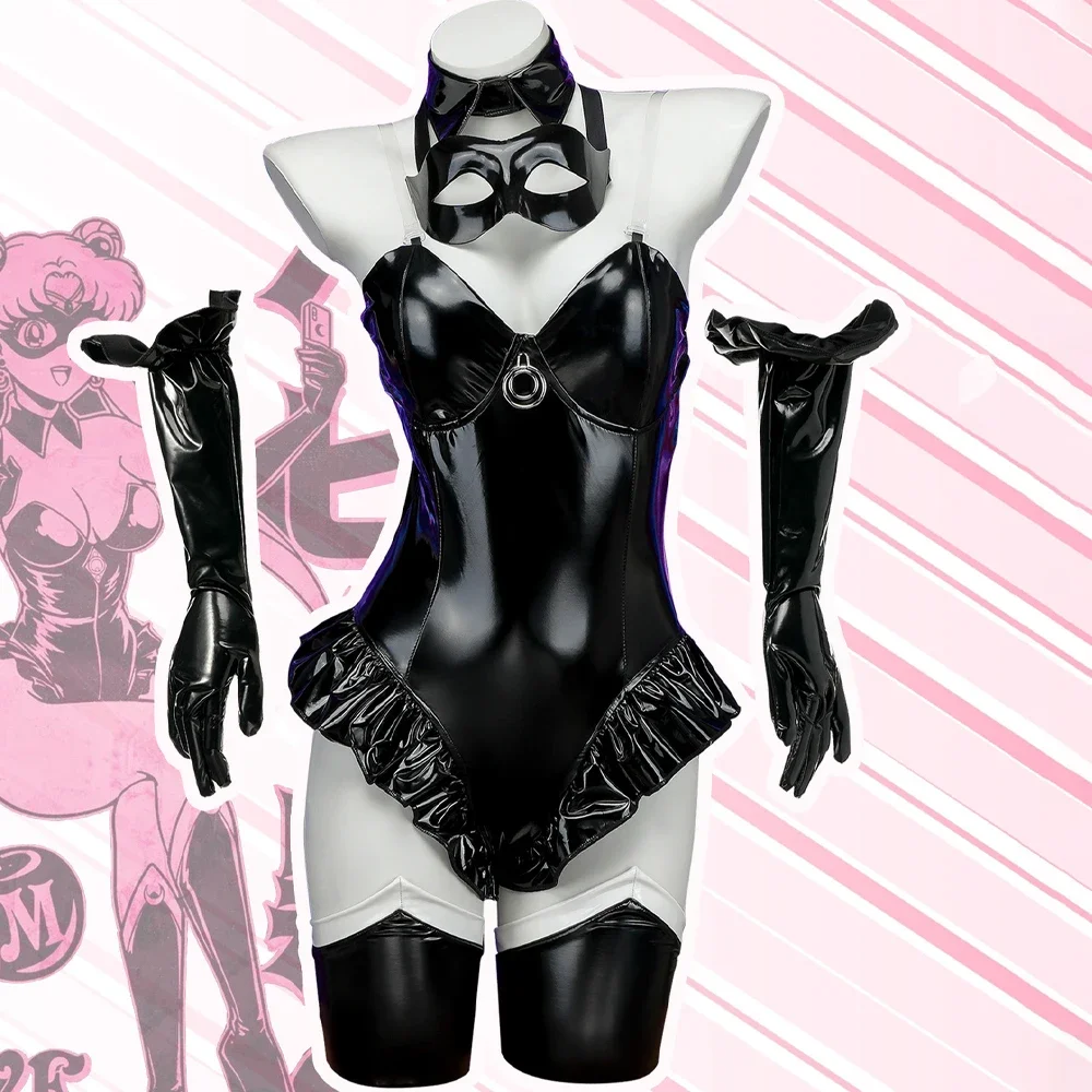 2025 할로윈 문 시즈쿠 츠키노 우사기 바디수트 점프수트 애니메이션 세일러 코스프레 의상 여성 섹시 비키니 의상 파티
