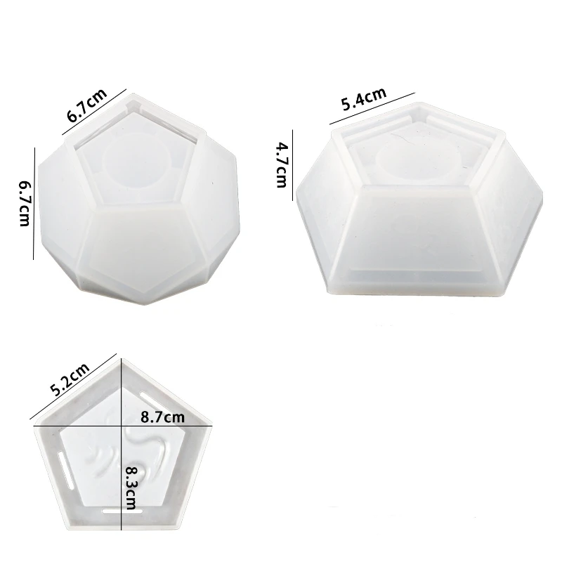Molde de silicona para taza de vela de dados de hormigón, caja de almacenamiento de dados de cemento de yeso DIY
