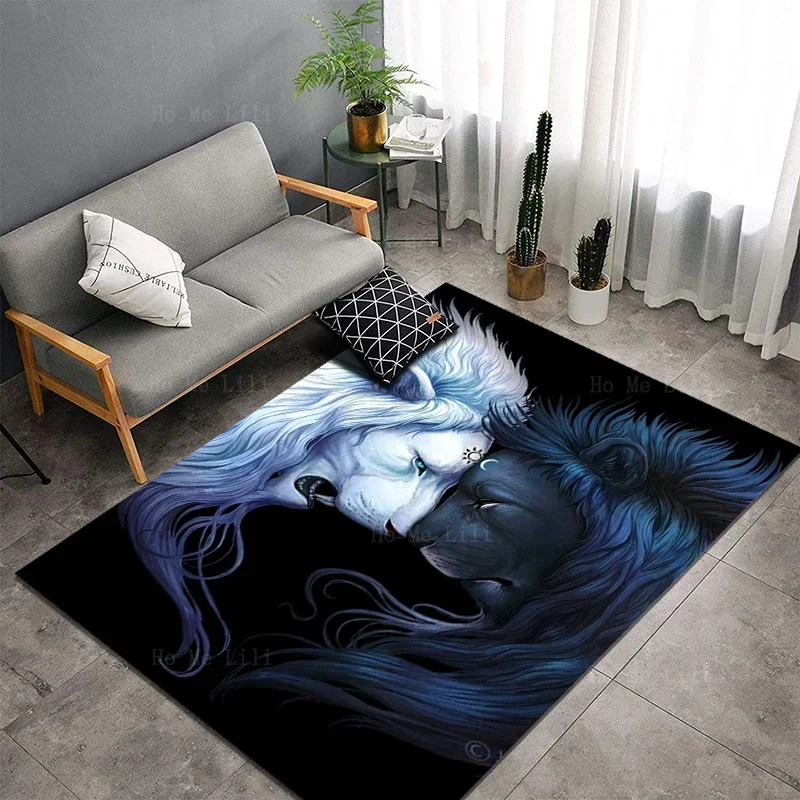 Ho MeCAN i-Tapis de glouton antidérapant, deux veons ppm, nuit et jour, ils se blottent ensemble, décoration de la maison
