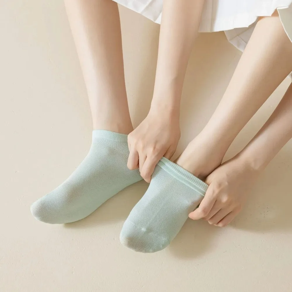 

7pairs Portable Thin Travel Disposable Socks Breathable Cotton Women Boat Socks Low Cut Solid Color Men Short Socks Spring