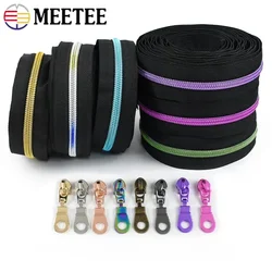 1-5M 5# Nylon Zippers Tape with Zipper Slider for Sewing Bag Wallet Clothing Zips Puller Head Repair Kit DIY Tailor Accessories