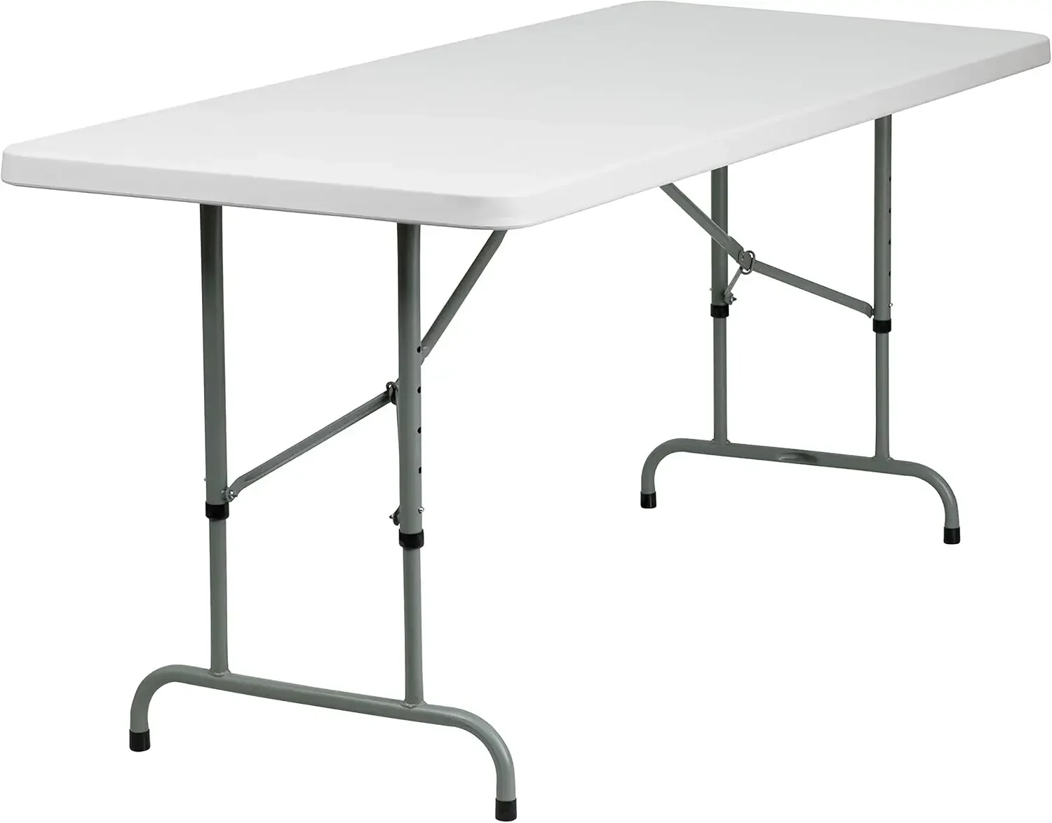 Kathpopn-Table de banquet pliable en plastique, rectangulaire, réglable, portable, événements intérieurs et extérieurs, blanc, 6 po