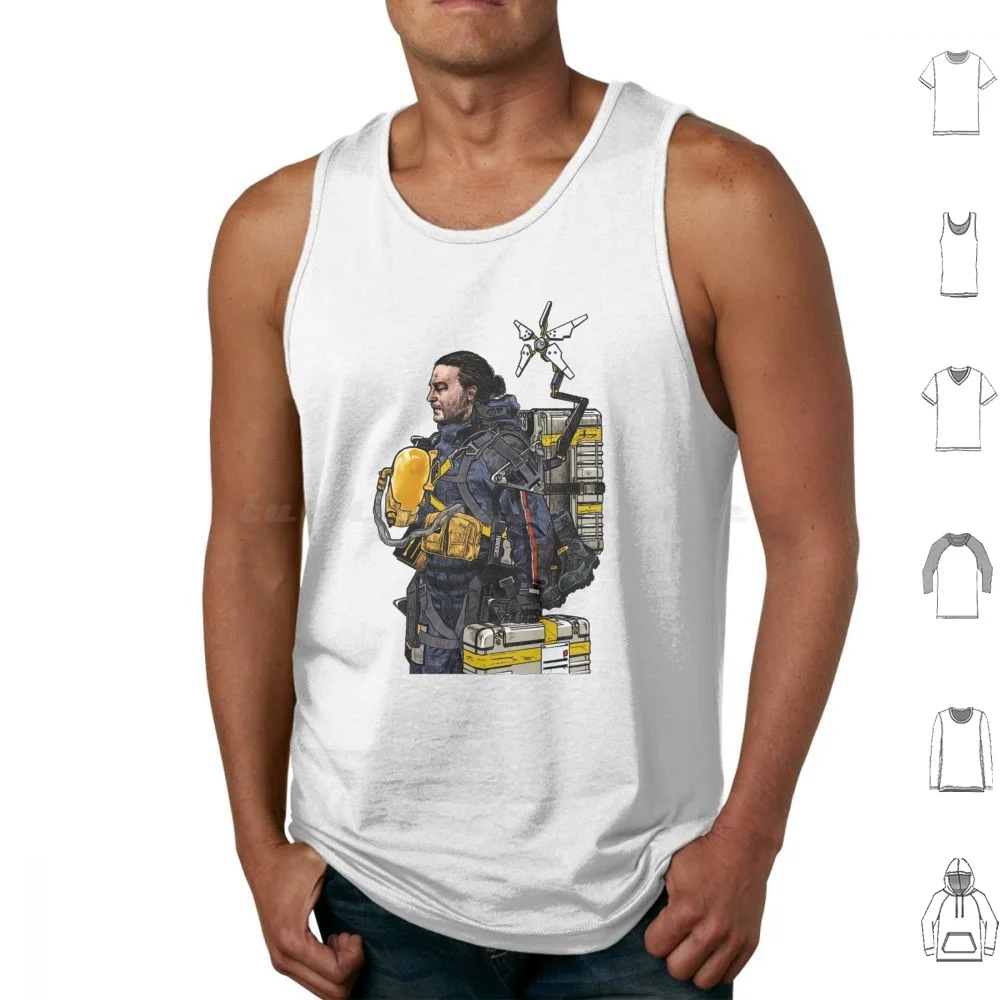 Death Stranding Drawing Tank Tops Print Cotton High Quality Top Quality Pegi18 Kojima Productions Guerrilla Games Hideo