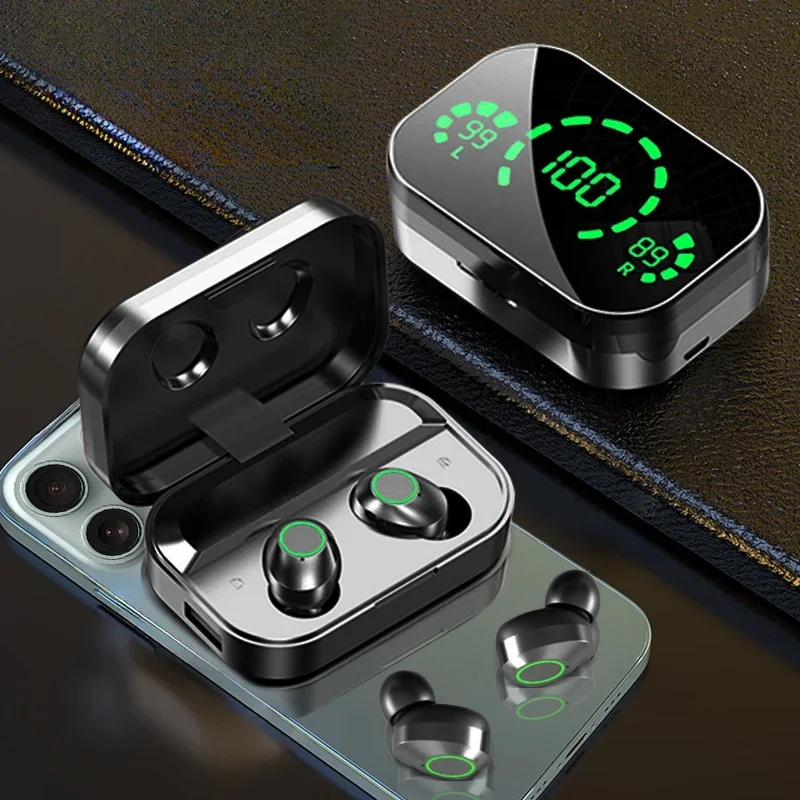 

2024 New Bluetooth Earphone Wireless Earphone Three Screen Smart Digital Display Music Game Headphone