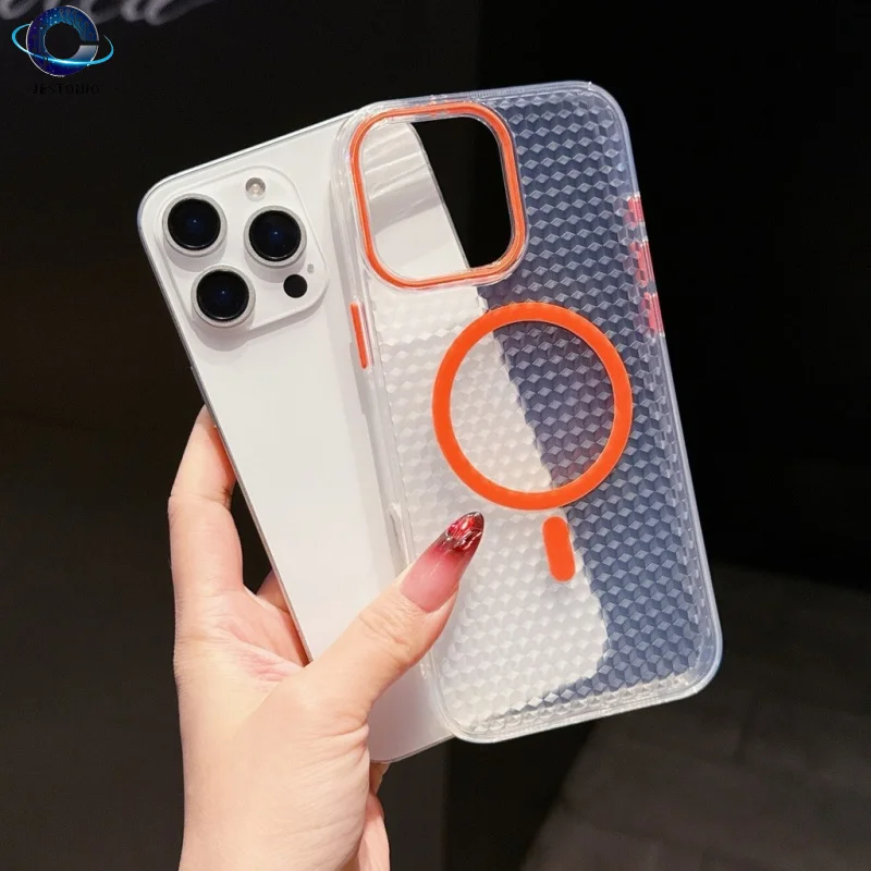 [แม่เหล็กแรงสูง] สำหรับ iPhone 16 Pro Max 14 13 12 11 Pro 15 Plus เคสโทรศัพท์นิ่มสีพื้นเรียบง่าย ปุ่มกดอิสระ