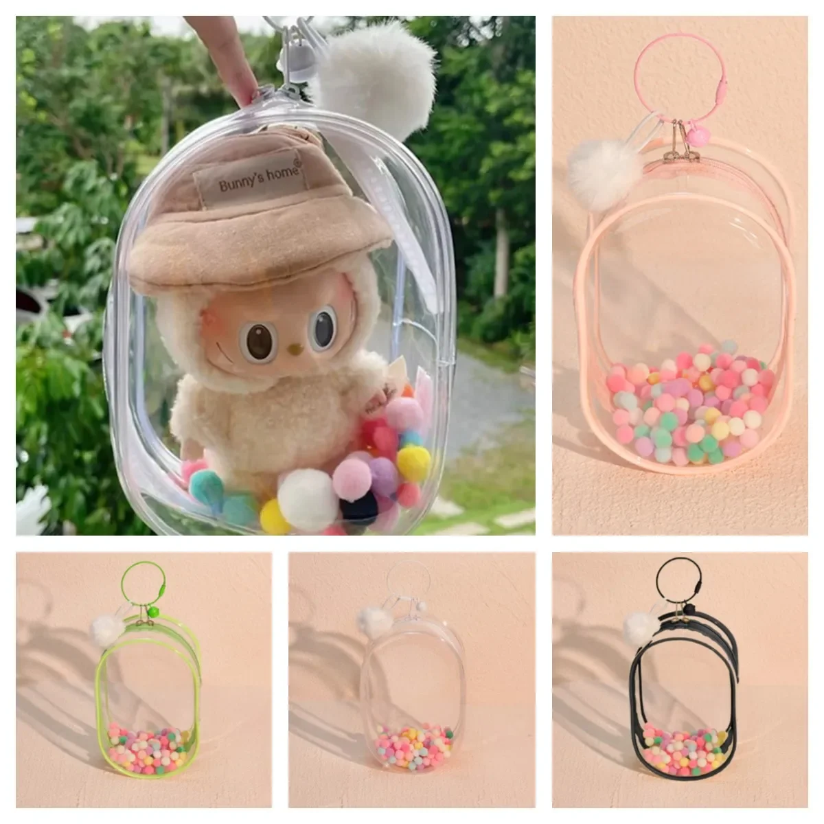 18cm Organizer Box PVC Blind box Storage Keychain Bag Doll Bag for Korea Kpop labubu doll