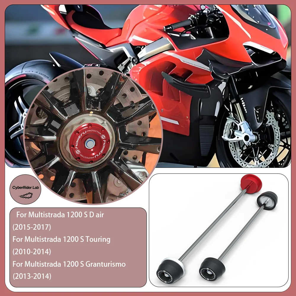 

For Ducati Multistrada 1200 Front&Rear Wheel Spindle Crash Guards-Motorcycle Anti-Crash Parts, Spindle Protection Accessories