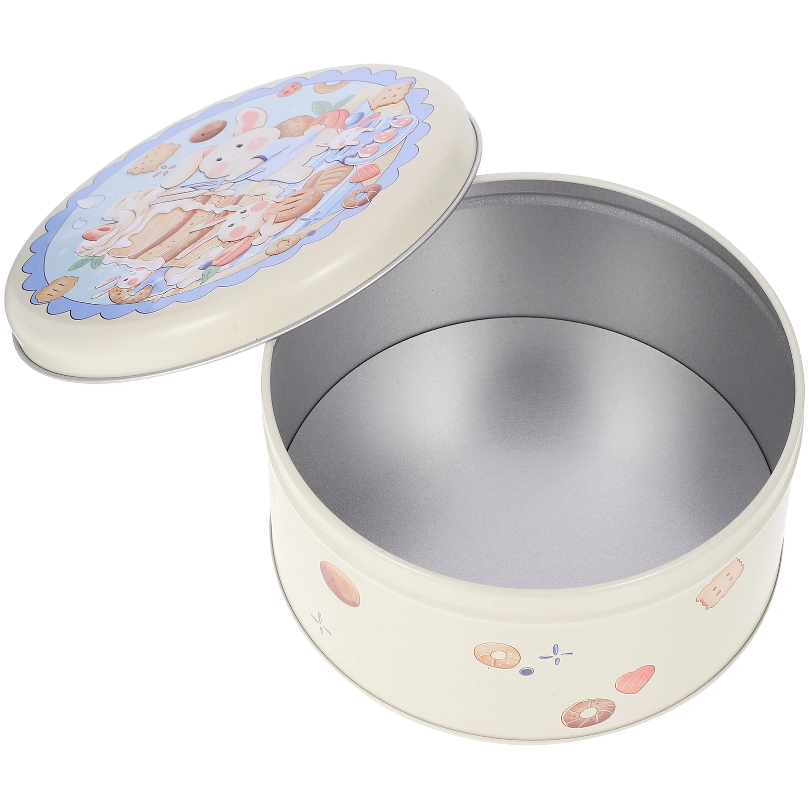 

Christmas Tinplate Box Cute Rabbit Design Storage Container Biscuit Gift Box Cookie Jar Snacks Holiday Packaging
