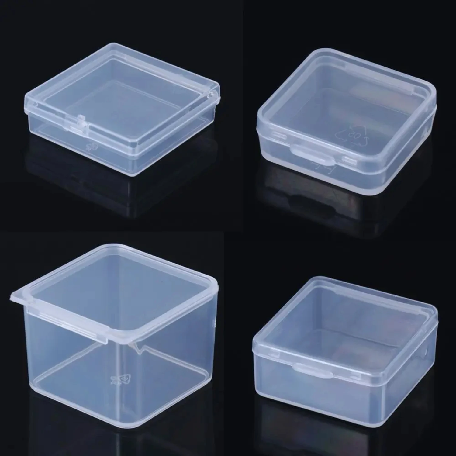 Mini Plastic Box Rectangular Translucent Packing Box Dustproof Durable Strong Jewelry Button Sundries  Case Container