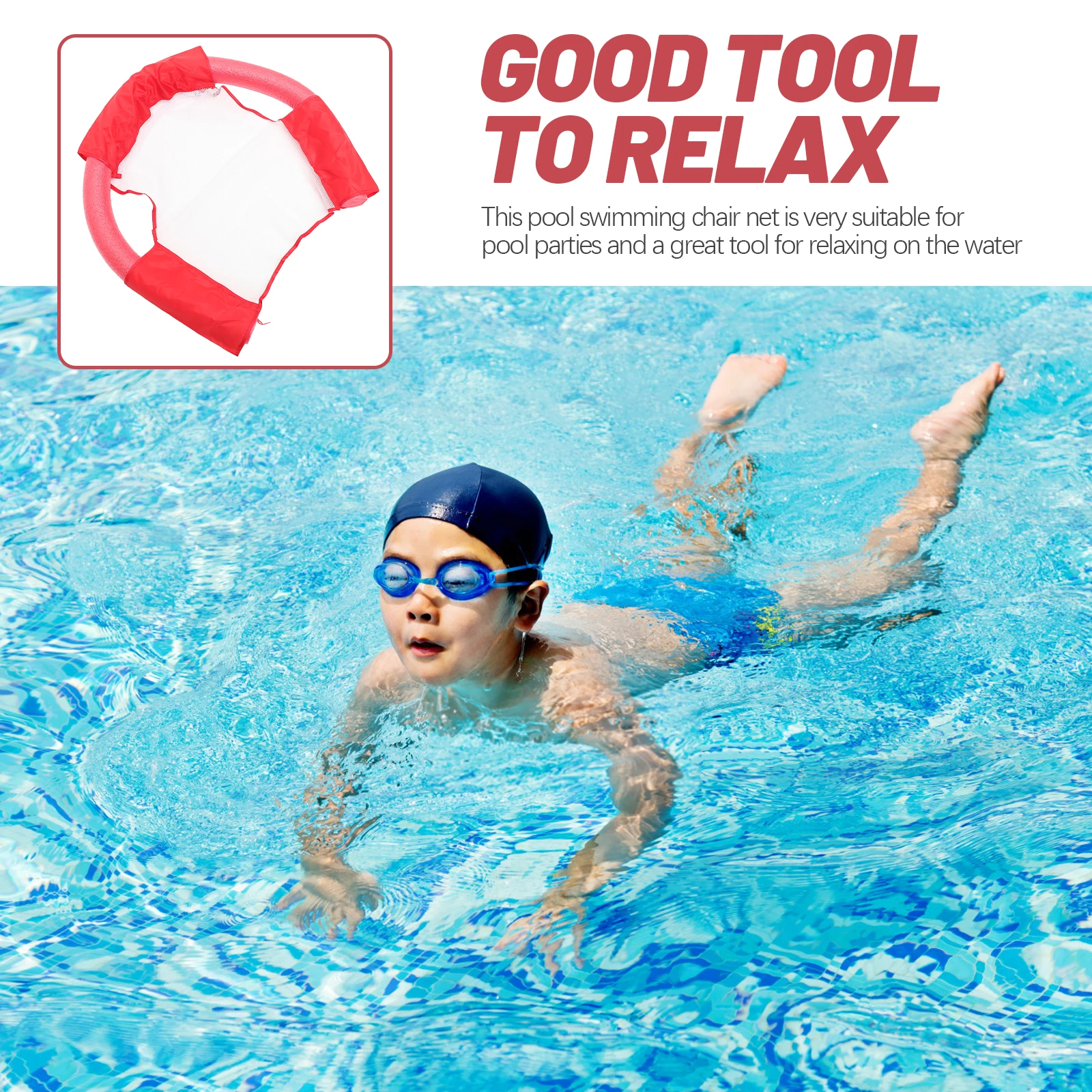 

1PC Floating Pool Chair Net 6.5x150CM Water Swimming Beach Accessories Lightweight Mesh for Adults Noodle Sling Flotation