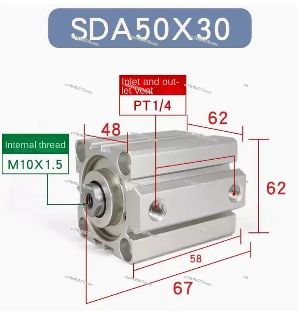 Slim Cylinder SDA50X30 SDA50X30S SDA50X30B SDA50X30SB SDA50X30SB