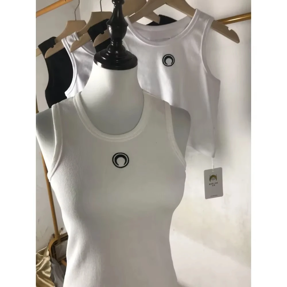 

2025 New Simple Printed Halter-top Sleeveless Vest Slim Fit All Fashion Elastic Base Comfortable Top Summer Wear