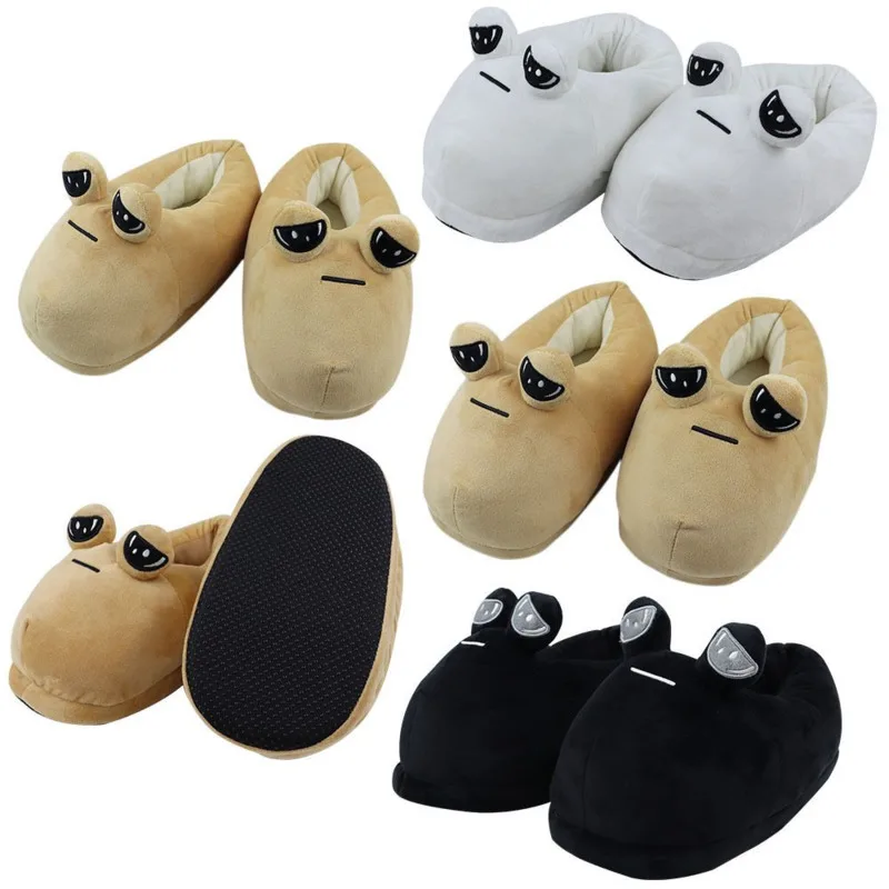 

Snail Cotton Shoes Embroidery Y2K Pet Alien Plush Slippers 4-season Anti Slip PVC Slippers Warm Cotton Shoes Home Indoor Use