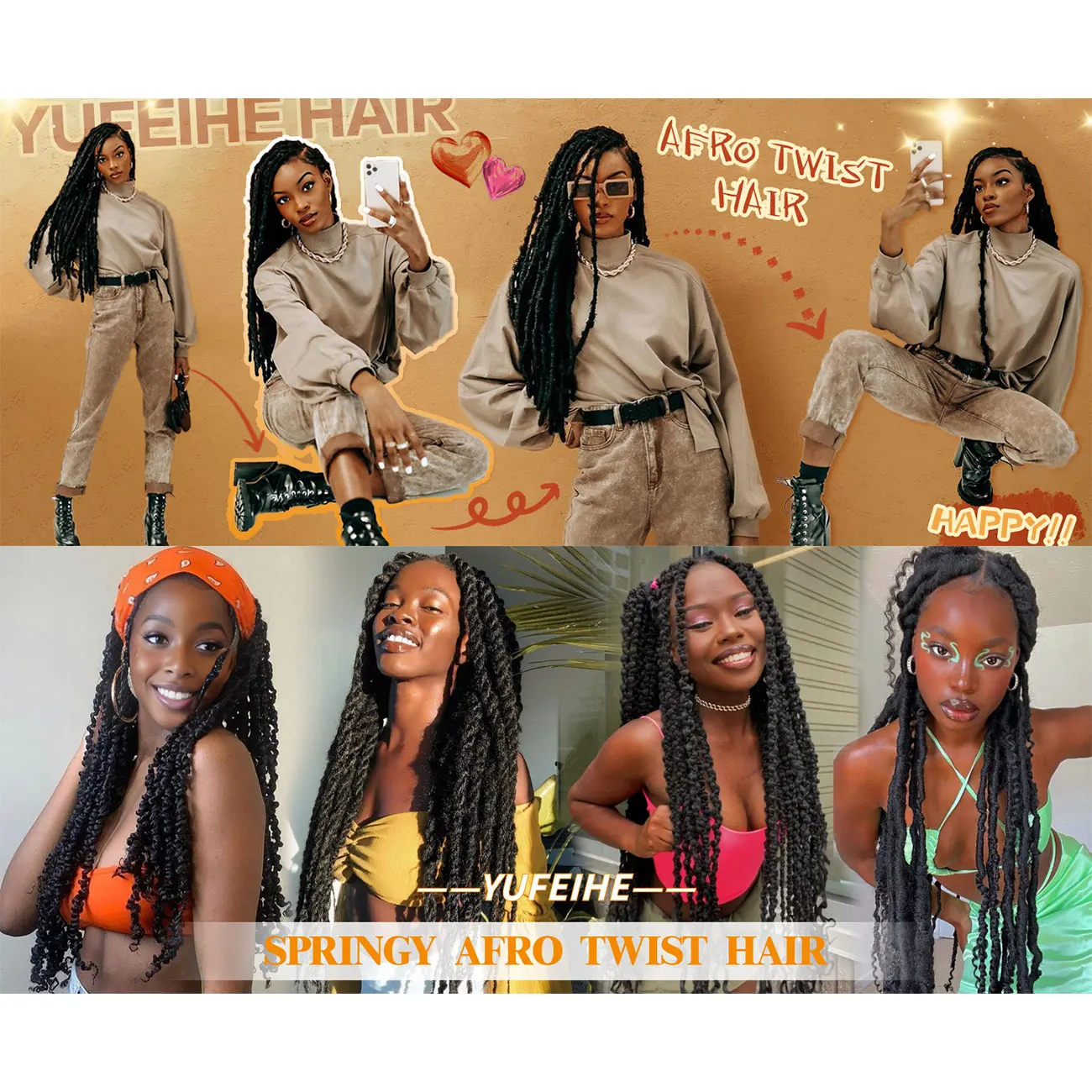 غريب تويست مارلي تجديل الشعر الكروشيه 8 بوصة الاصطناعية قبل فصل نابض الأفرو تويست الشعر لضفائر الفراشة Locs