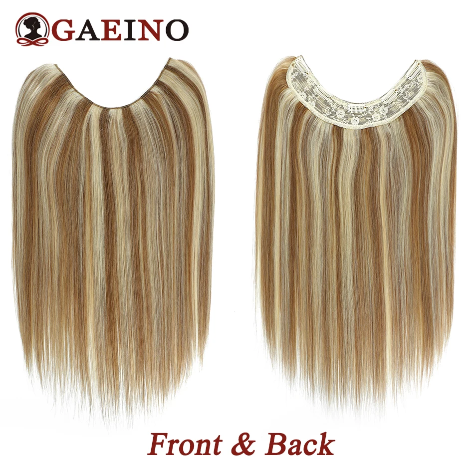 Extensiones de cabello en forma de V con 5 Clips de seguridad, postizo Natural liso, resaltado degradado, P12-613