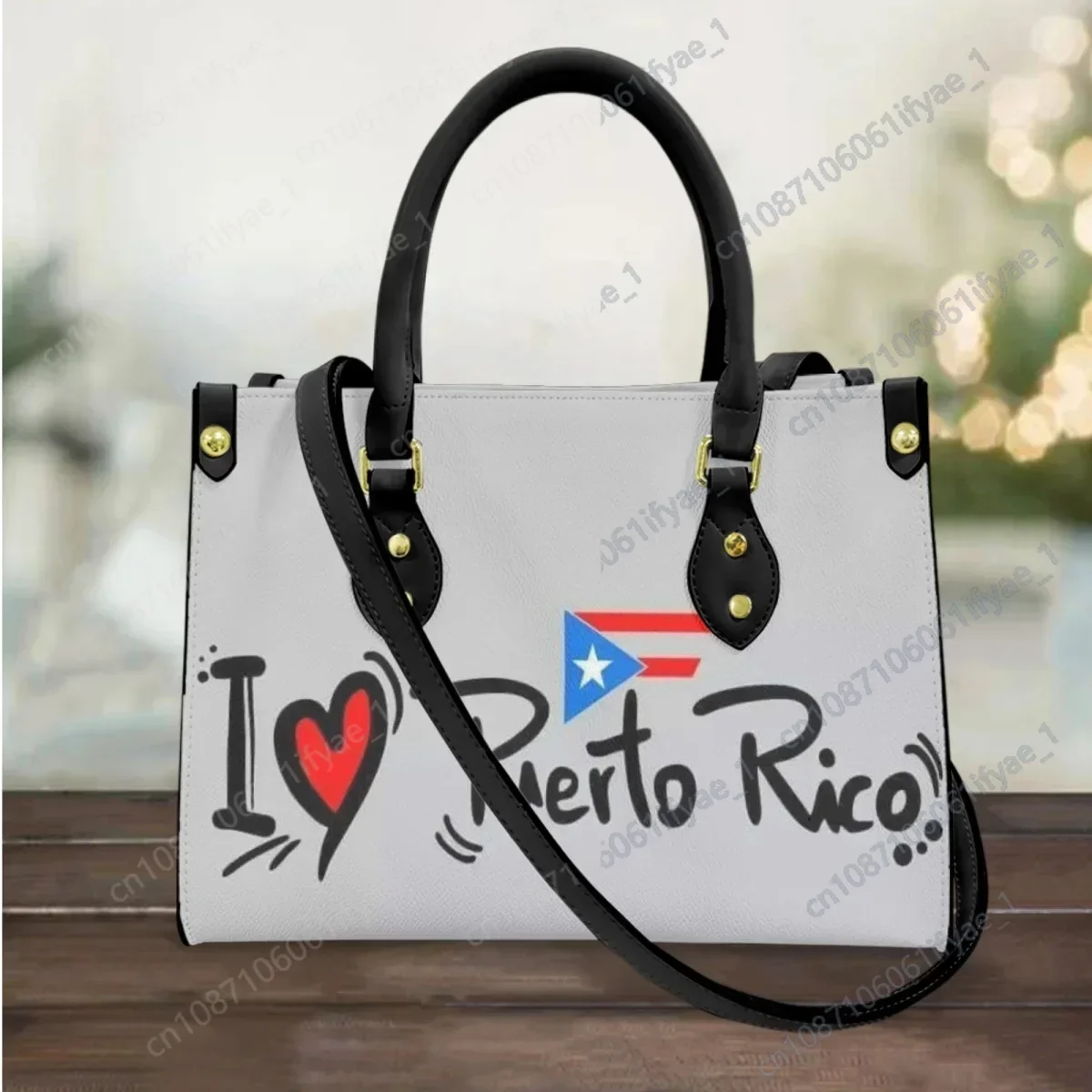 I Love Rico tas tangan kasual desain Puerto tas untuk wanita kulit Pu tas bahu kecil Belanja harian wanita tas selempang