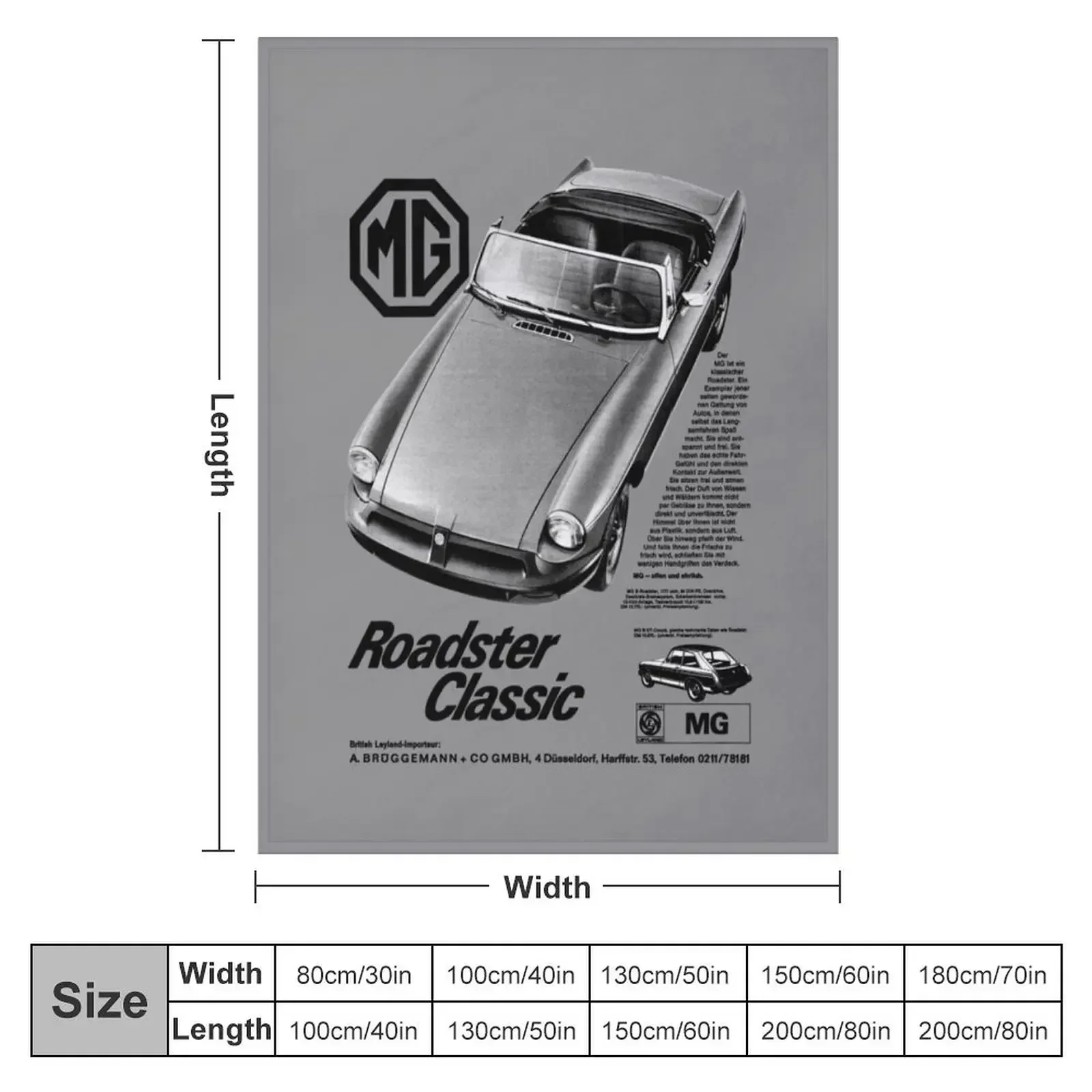 MGB ROADSTER - GERMAN ADVERT Throw Blanket Multi-Purpose warm winter Blankets