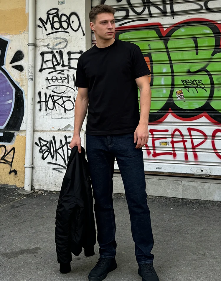 

Джинсы Мужские джинсовые длинные брюки Стильные прямые брюки с высокой талией до щиколотки Homme Повседневная одежда для мальчиков Постиранная модная одежда