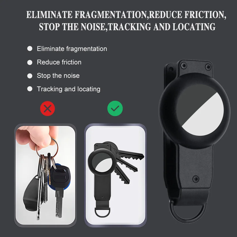 منظم المفاتيح، حامل مفاتيح معدني صغير الحجم، سلسلة مفاتيح ذكية مضادة للفقدان مع جهاز تعقب Apple AirTag Finder