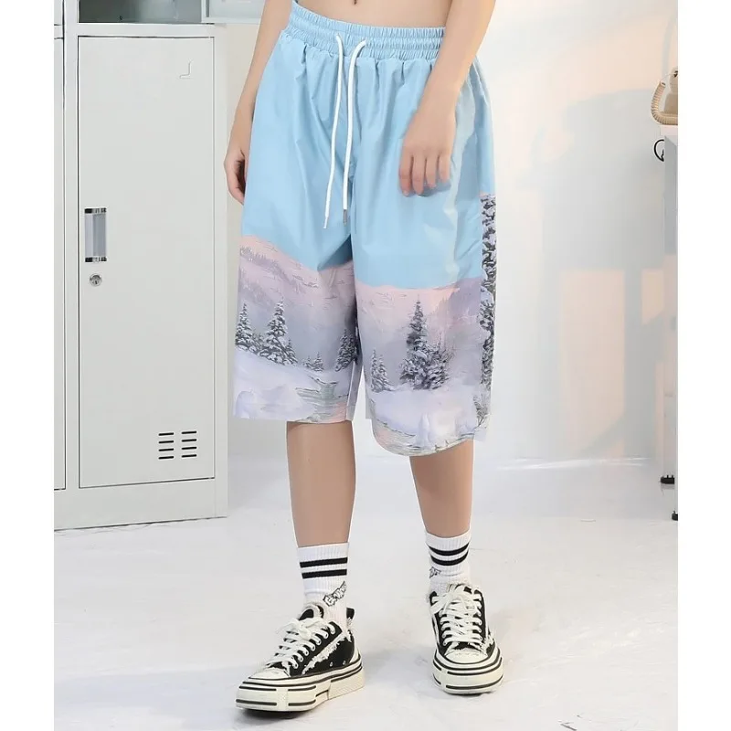 

Новые летние градиентные цвета с 3D-печатью, универсальные дышащие быстросохнущие спортивные повседневные шорты, трендовые