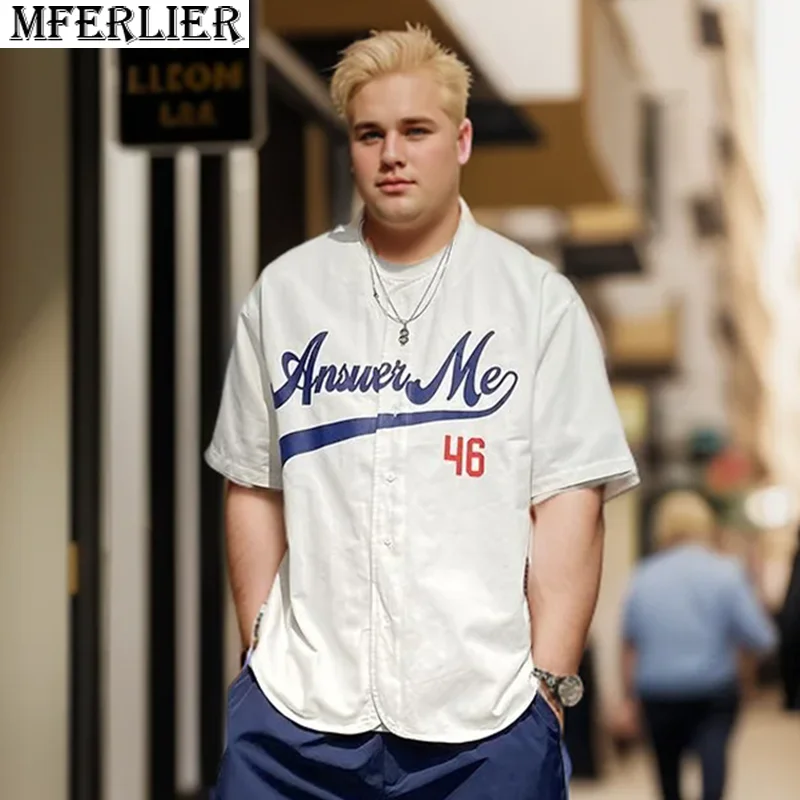 

summer men shirts plus size 8XL short sleeve letter fashion streetwear mferlier shirts cool casual shirts loose