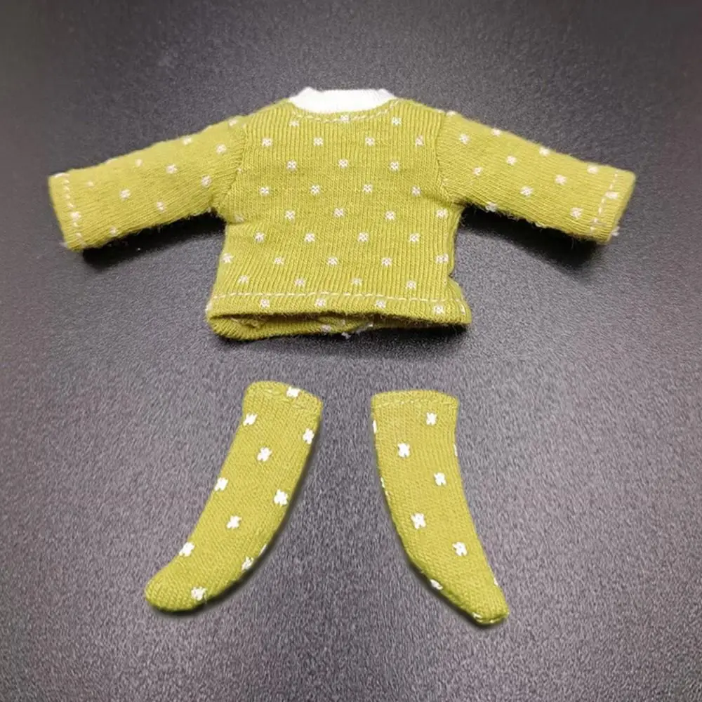เสื้อผ้าใหม่ชุดสำหรับตุ๊กตา 1/12BJD DIY เสื้อผ้าตุ๊กตาตุ๊กตาเสื้อยืดถุงเท้าตุ๊กตาผ้าฝ้ายเสื้อยืดผ้าฝ้ายเสื้อ