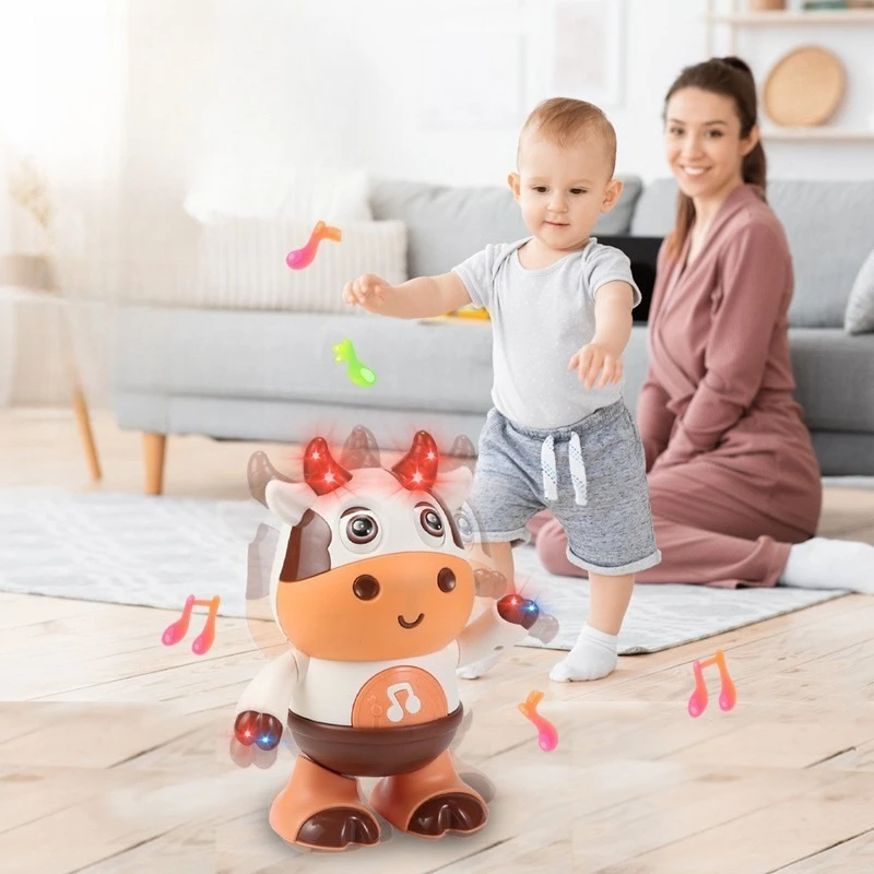 

Cute Cow Electronic Toy Kids Electronic Pets With Music Light Animal Pig Game Walking Dance Moving Kid Toys 3 Year Gifts