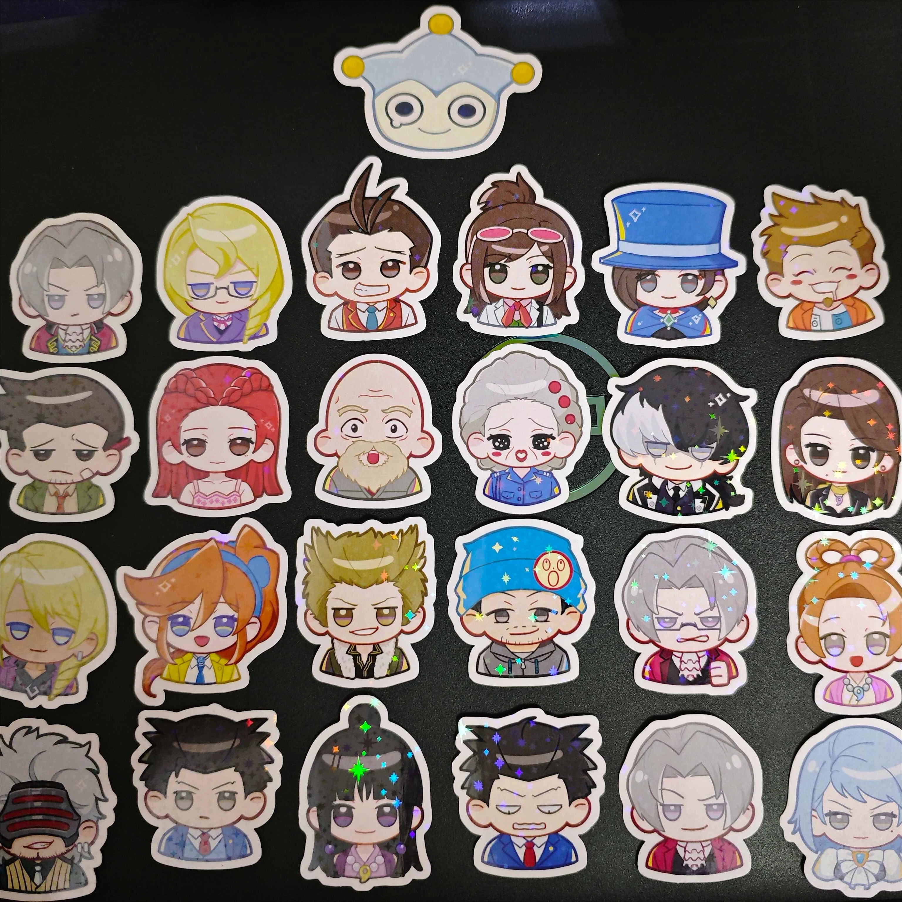 

Anime Ace Attorney Apollo Justice Franziska Von Karma Phoenix Wright Miles Edgeworth Maya Fey Cosplay Sticker Decals Paster Gift