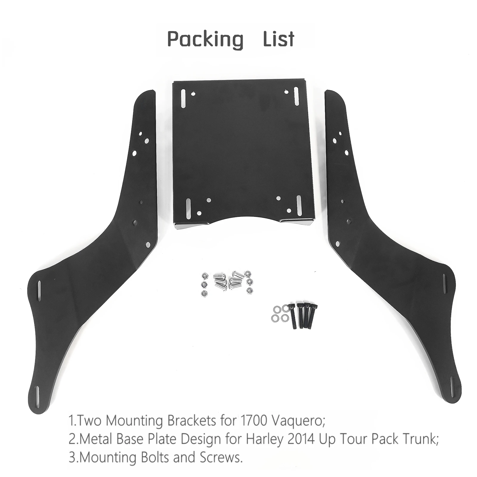 Razor Chopper King Tour Pack Pak Trunk Rear Mount Luggage Rack Bracket For Kawasaki Vulcan 1700 Vaquero 2010-2022 Black