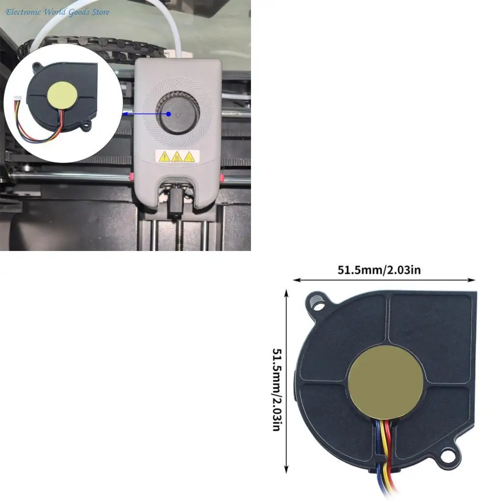

A3PD 3D Printer Replacement Print Cooling Fan 51.5x51.5mm 24V Brushless Fan Hotend Extruder Radiator Sleeve Double Bearing
