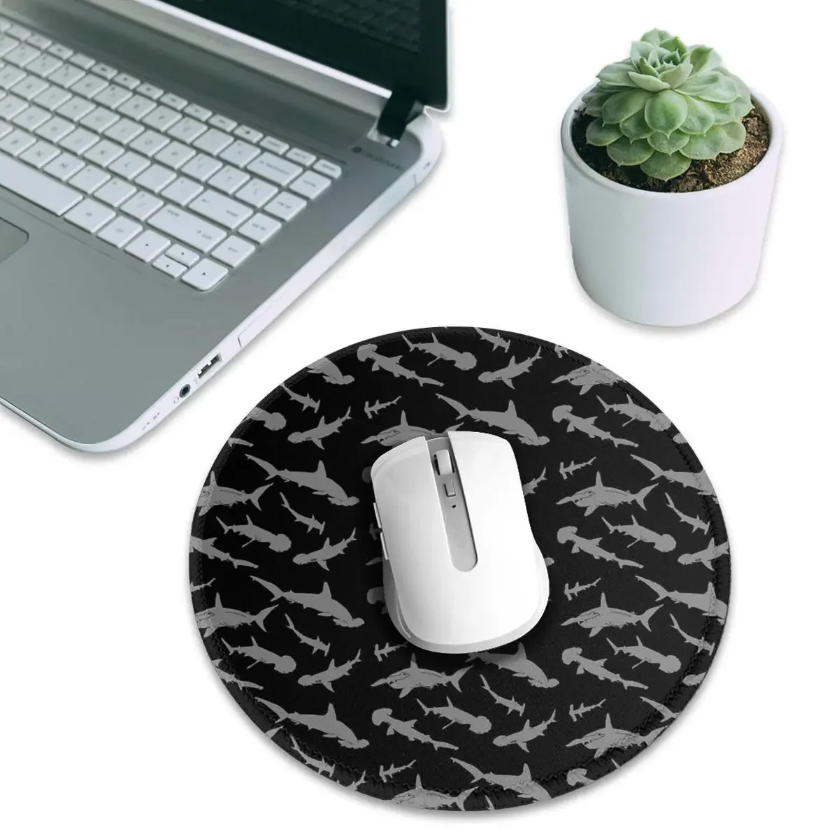 Hammerhead Shark Pack Pattern Round Mouse Pad Computer Keyboard Mouse Mat Gamer PC Desk Mat Office Table Mats
