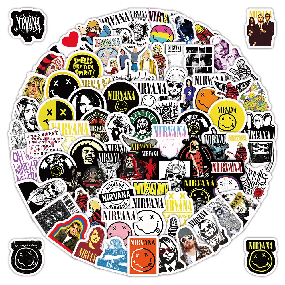 126Pcs Band Series 3 Waterproof Decal Stickers Vintage Rock Prints for Skateboard Luggage Phone Case Decor Giajar Sticker Store