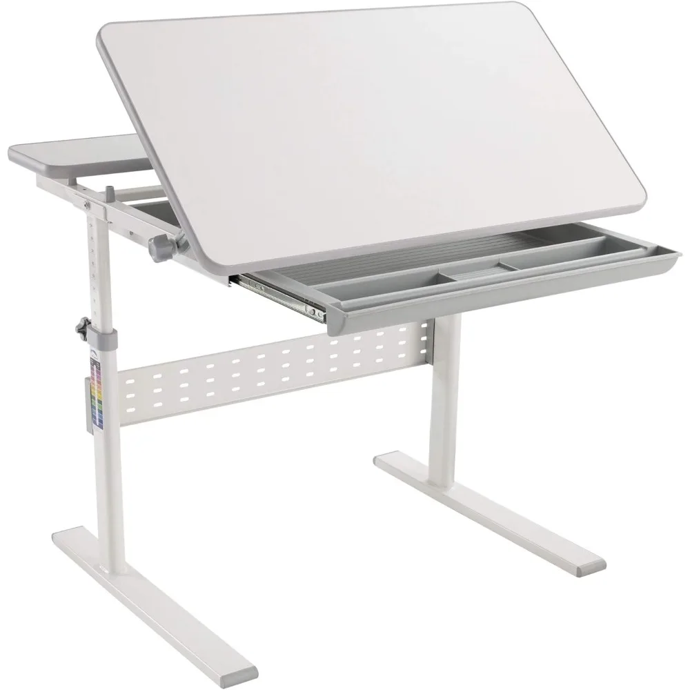 

Height Adjustable Desk for Kids [31.5" x 26"] Children's Workstation with Tilting Desktop and Drawer for Storage