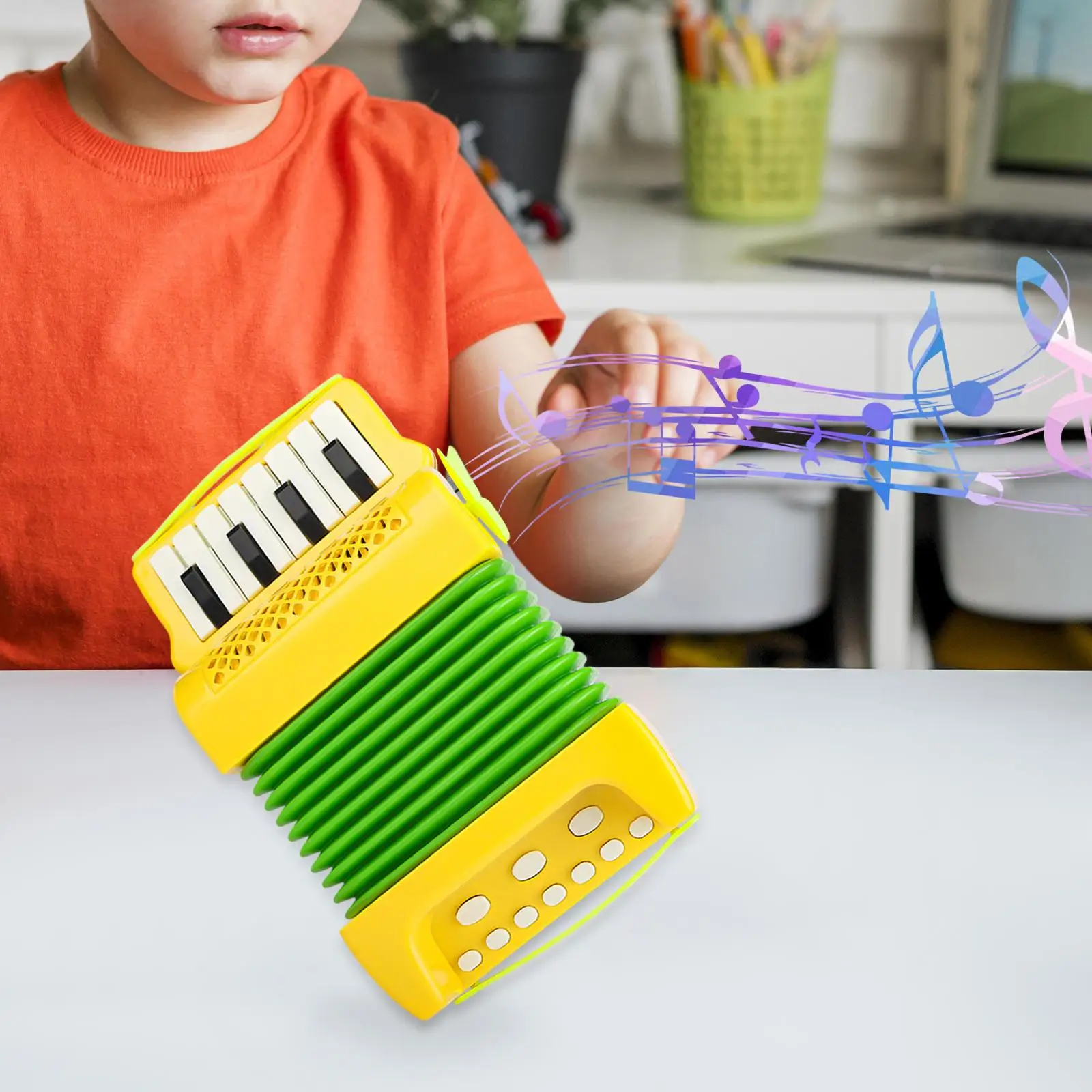 10 toetsen 8 baspiano-accordeon, muziekinstrument, ontwikkeling voor jonge kinderen,