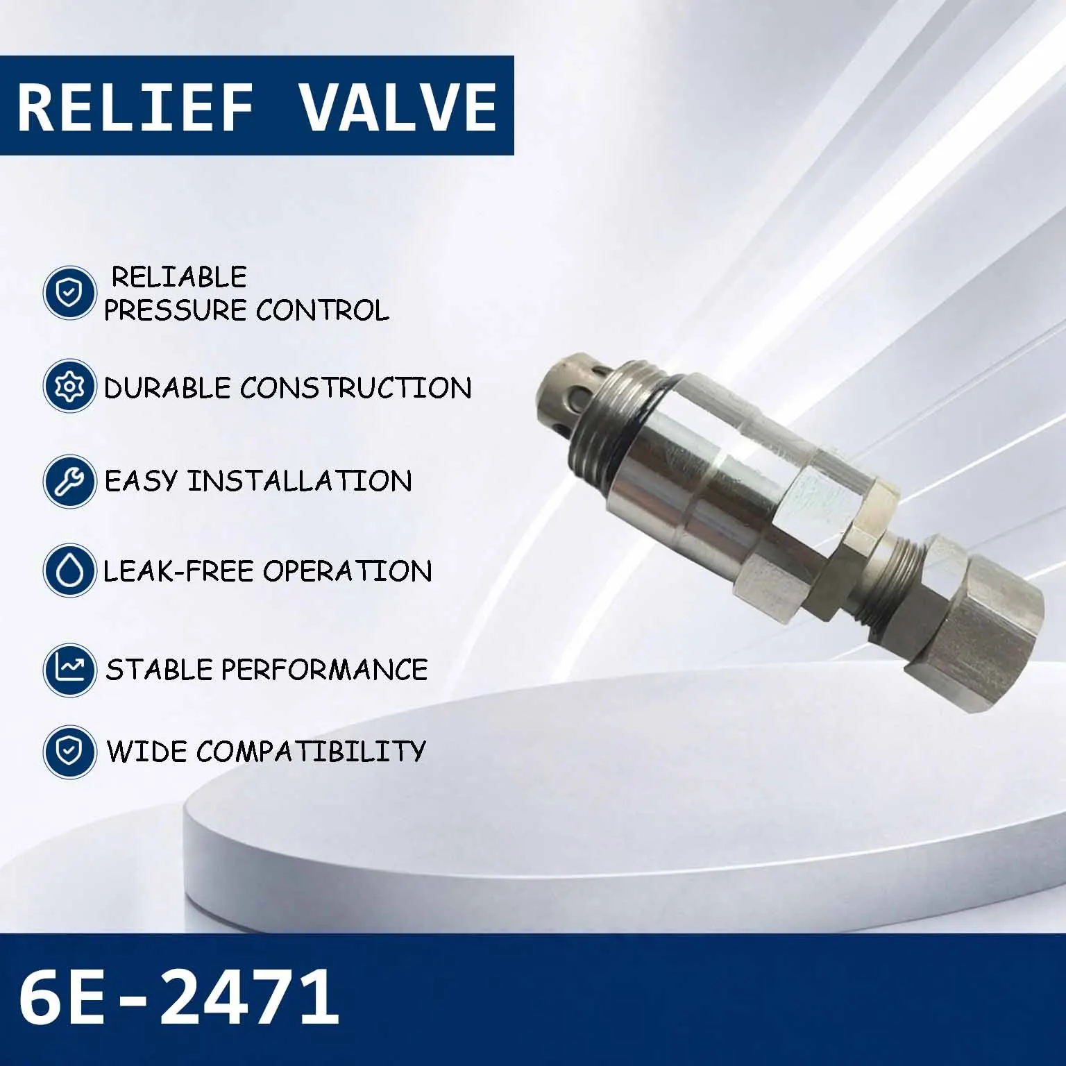 New 6E-2471  Relief Valve For Caterpillar Cat E320 E322L E320L E325 Excavator