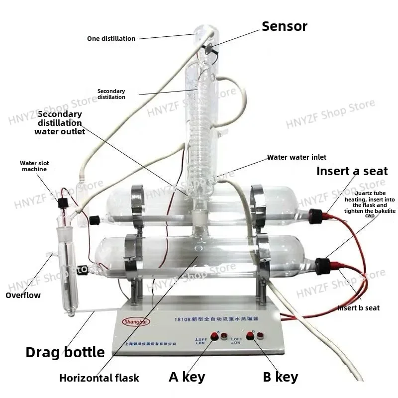 Glass double distiller small double pure water distiller
