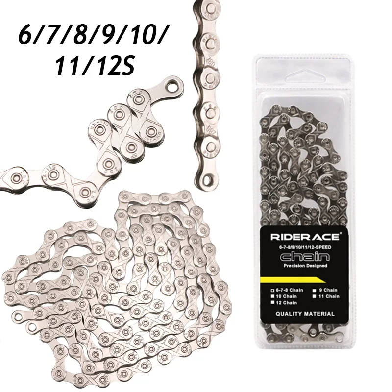 RIDERACE Bicycle Chain 6/7/8/9/10/11/12S Road Mountain Bike Chain Durable Bicycle Current 8V 9V 10V 11V 12V MTB Current