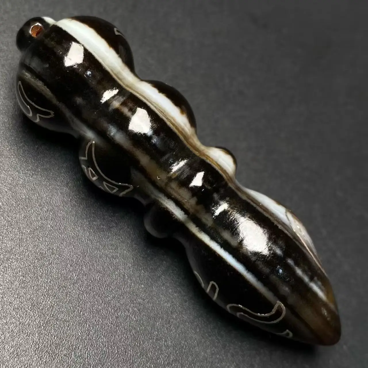 قطعة أثرية للعين السماوية من المواد القديمة مرصعة بستة أحرف تحليل السماوية تميمة قوية حبة تببتية قابلة للجمع #3