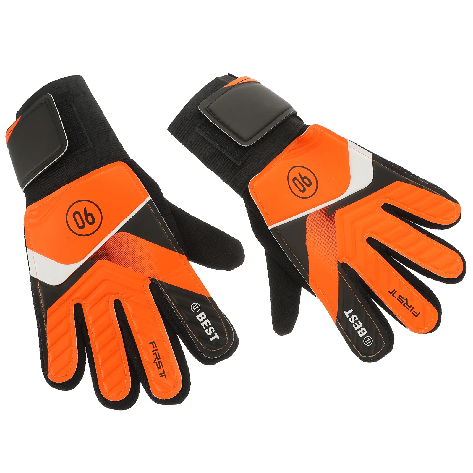 Football Gloves Goalkeeper Latex Anti-collision (green #5) Goaltenders Non-slip Orange Soccer Supply Boy