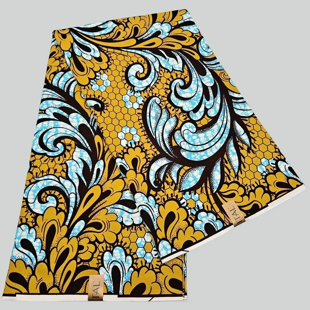 Beliebter 100% Baumwoll-Wachsdruckstoff, echter Holland-Wachsdruckstoff in 6 Yards, zum Nähen von Kleidern, Hemden und Oberteilen. – Detail 1