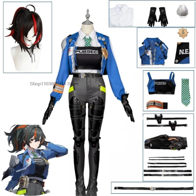 Zhu Yuan Cosplay Costume Wig Cosplay Zenless Zone Zero Uniform Criminal Investigation Special Response Team New Eridu Uniform