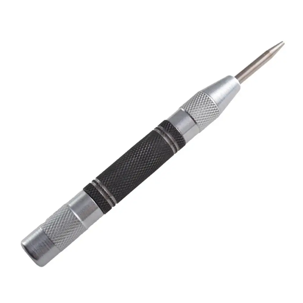 Automatic Center Punch Silver Steel 12mm Brass Copper For Wood High Carbon Steel Metal Non Slip Handle 4mm Pin