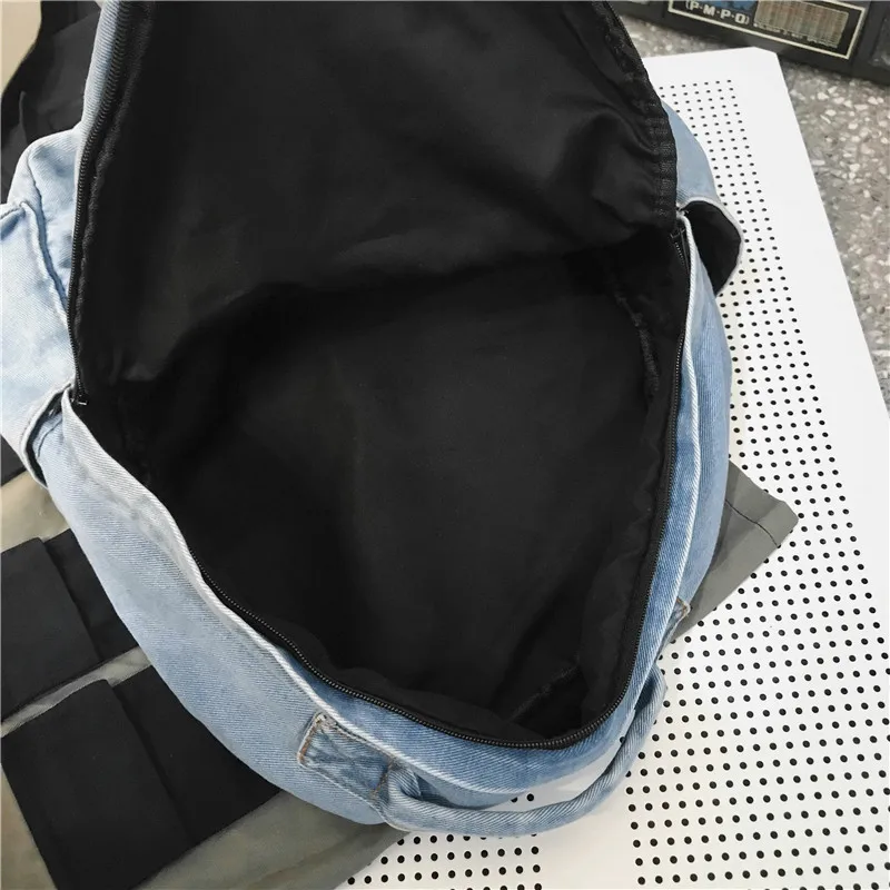 Women\'s Backpack Cowboy Children\'s Bag Denim Korean Version Shoulder Bags Teenager Girl College Student School For Men Rucksack