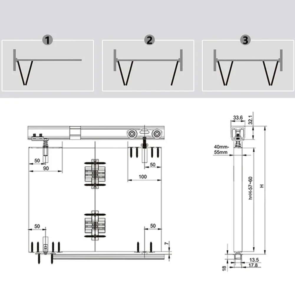 Imagem -06 - Dobrável Porta de Madeira Roda Pendurada Divisória Trilho Deslizante Dobradiça do Trilho de Elevação Hardware Completo Conjunto